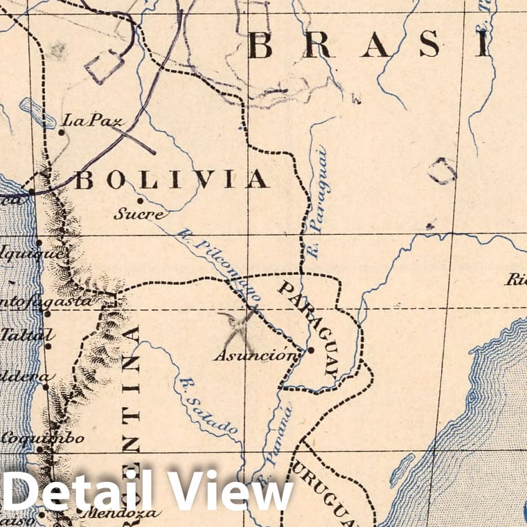 Historic Map : Chile, Mapa No. 2. Situacion de la Republica de Chile en la America del Sur, 1903 , Vintage Wall Art