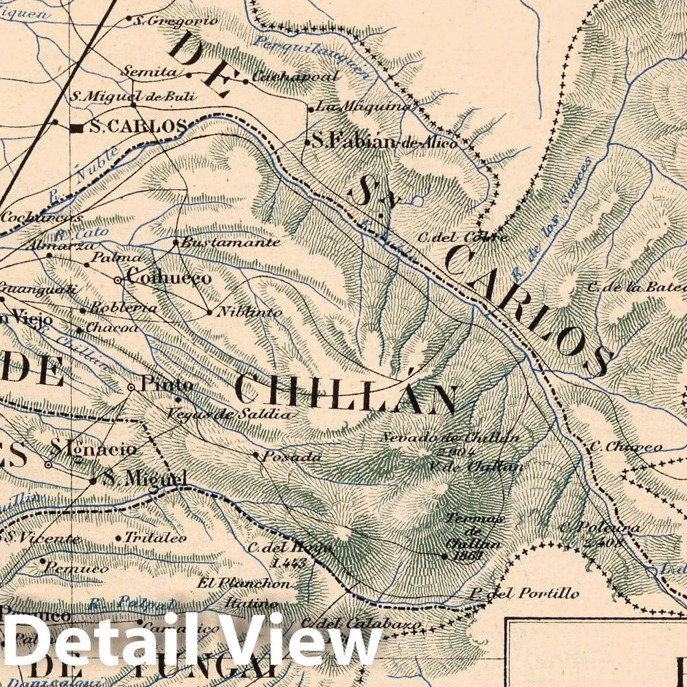 Historic Map : Chile, Mapa No. 24. Provincia de Nuble, 1903 , Vintage Wall Art