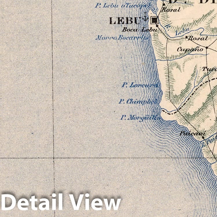 Historic Map : Chile, Mapa No. 27. Provincia de Arauco, 1903 , Vintage Wall Art