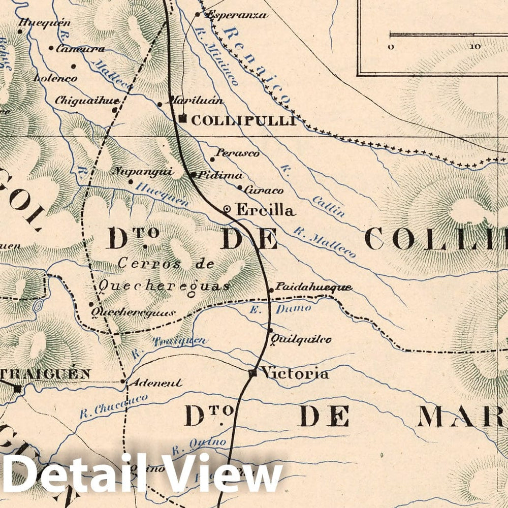 Historic Map : Chile, Mapa No. 29. Provincia de Malleco, 1903 , Vintage Wall Art