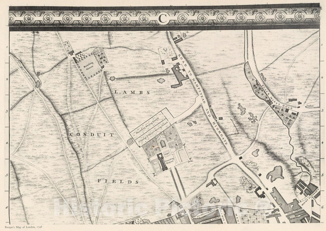 Historic Map : London (England), City Atlas Map, Sheet C 1 (a). 1919 - Vintage Wall Art