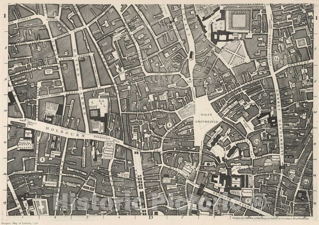 Historic Map : London (England), City Atlas Map, Sheet D 1 (b). 1919 - Vintage Wall Art