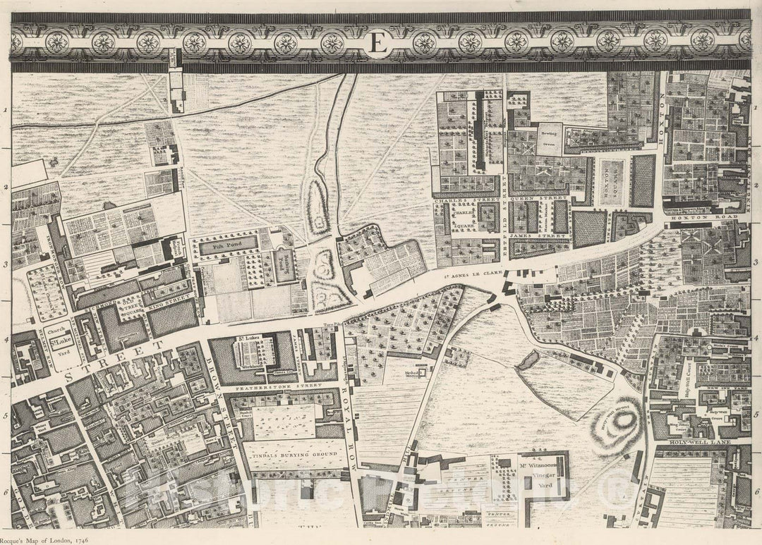 Historic Map : London (England), City Atlas Map, Sheet E 1 (a). 1919 - Vintage Wall Art