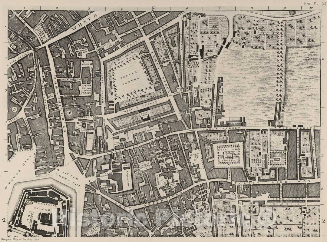 Historic Map : London (England), City Atlas Map, Sheet F 2 (a). 1919 - Vintage Wall Art