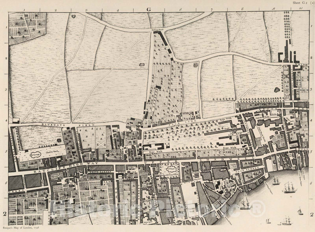 Historic Map : London (England), City Atlas Map, Sheet G 2 (a). 1919 - Vintage Wall Art