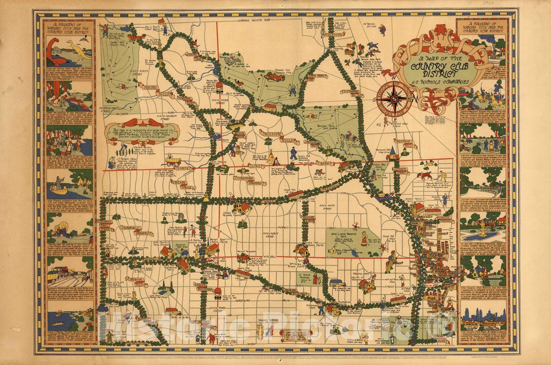 Historic Map - Map of the Country Club District (Kansas City, Missouri), 1930 - Vintage Wall Art