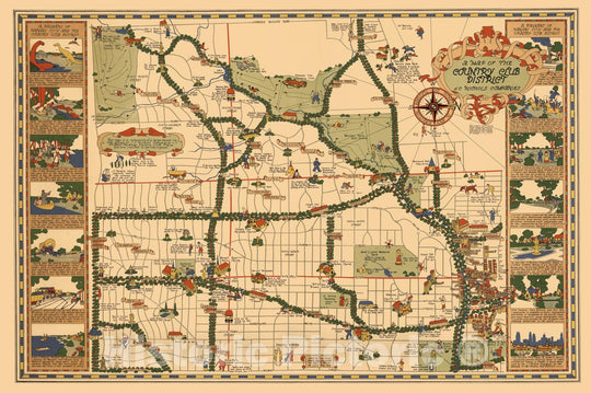 Historic Map - Map of the Country Club District (Kansas City, Missouri), 1930 - Vintage Wall Art