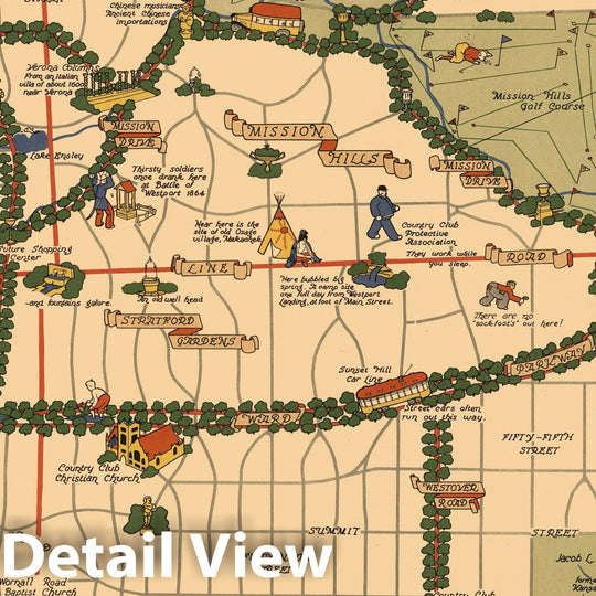 Historic Map - Map of the Country Club District (Kansas City, Missouri), 1930 - Vintage Wall Art