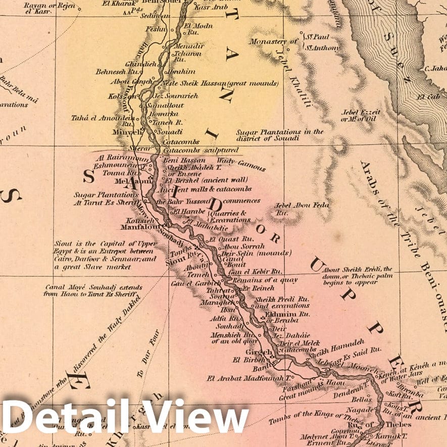 Historic Map : World Atlas Map, Egypt &c. 75 1859 - Vintage Wall Art