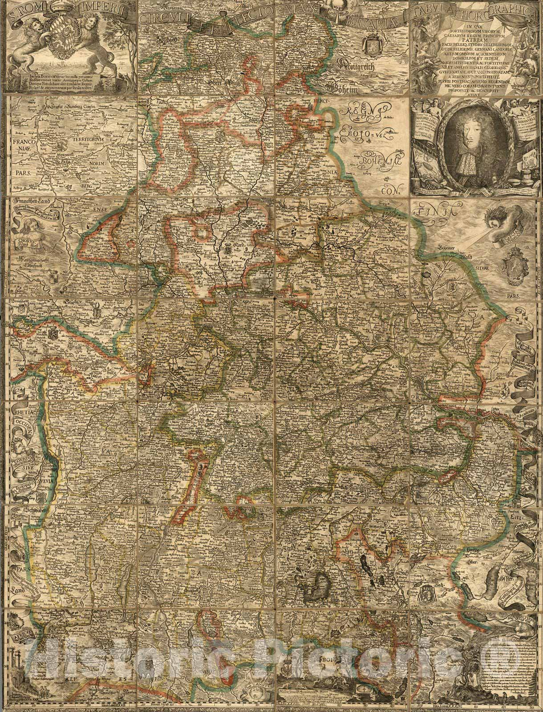 Historic Map : Germany, Bavaria , Germany Sacri Romani imperii circuli et electoratus Bavari?tabula chorographica. 1663 , Vintage Wall Art