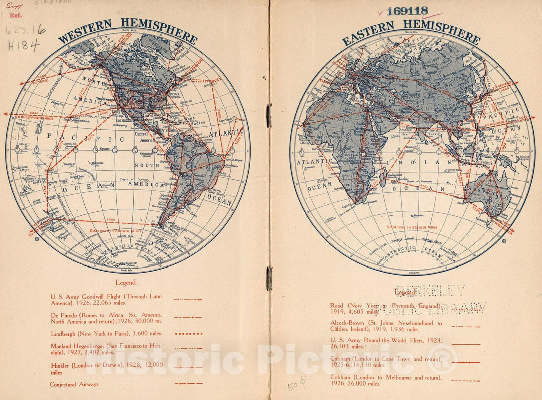 Historic Wall Map : World Atlas Map, Western Hemisphere. Eastern Hemisphere 1928 - Vintage Wall Art