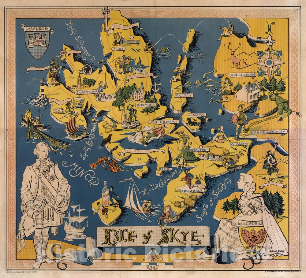 Historic Map - Isle of Skye (Scotland). 1960 - Vintage Wall Art