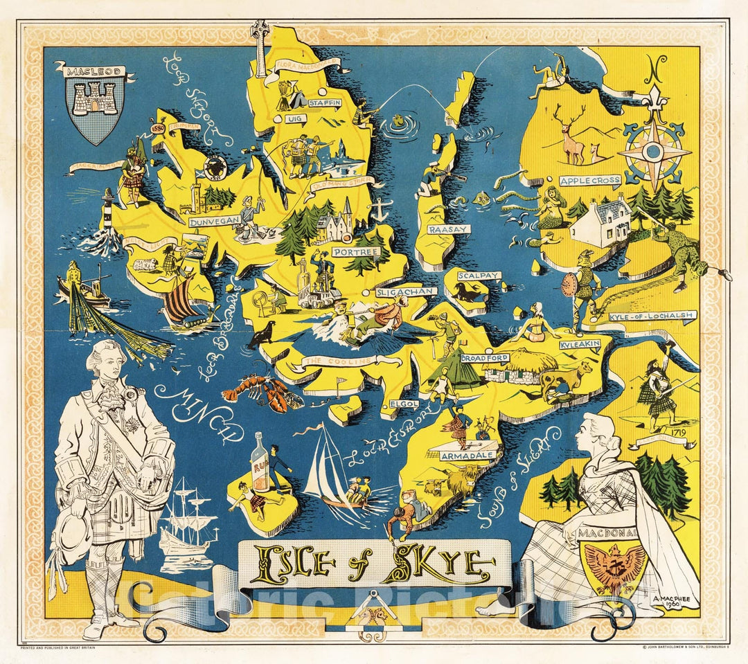 Historic Map - Isle of Skye (Scotland). 1960 - Vintage Wall Art