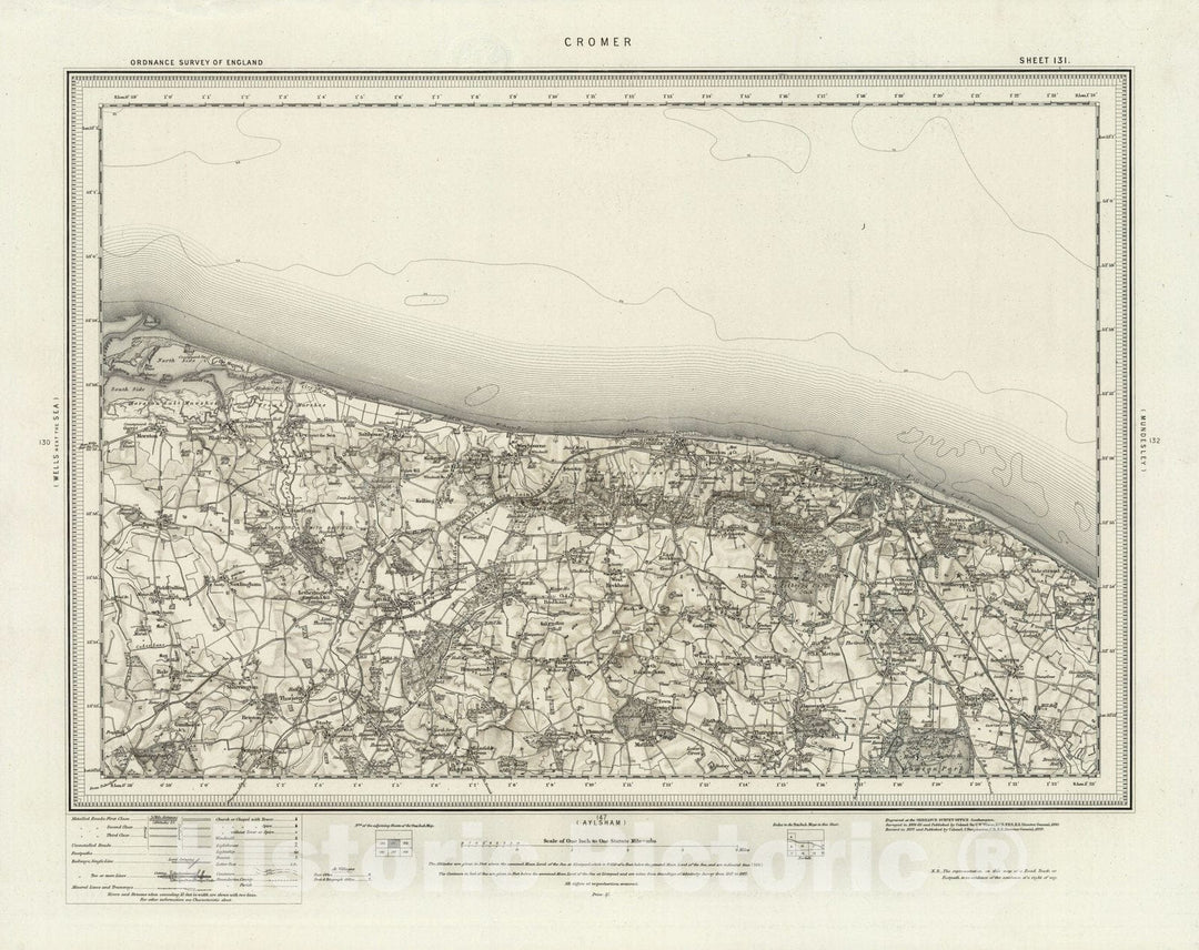 Historic Map : 131 Cromer (Hills) 1899 - Vintage Wall Art