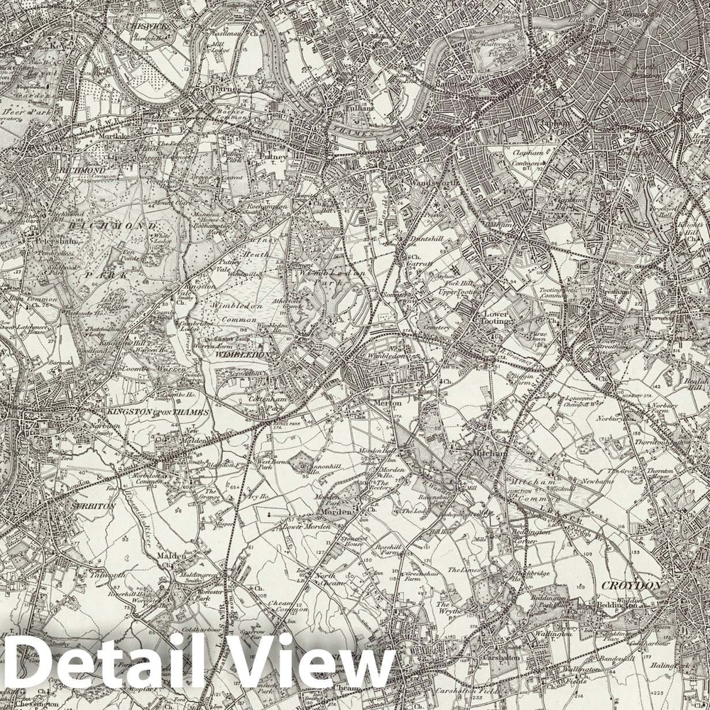 Historic Map : 270 South London 1896 - Vintage Wall Art