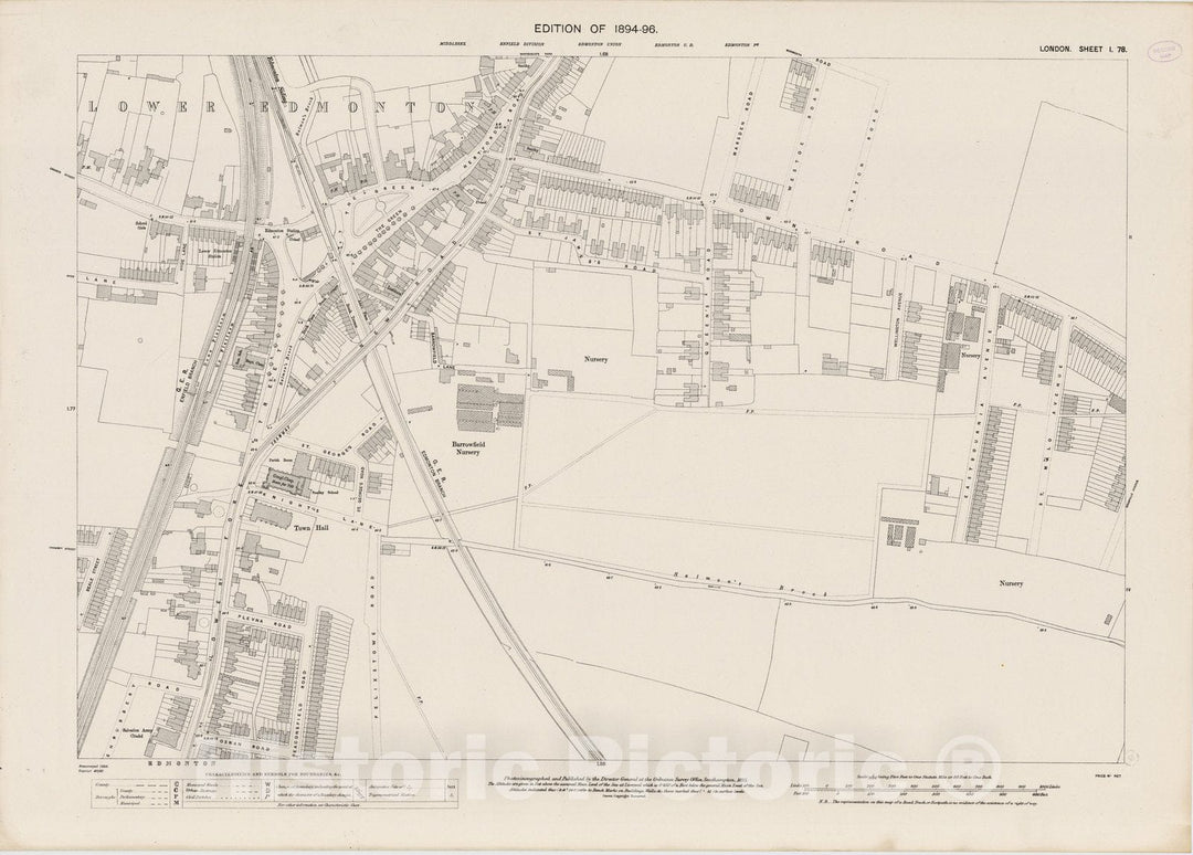 Historic Map : London (England), City Atlas Map, London Sheet I.78 1895 - Vintage Wall Art