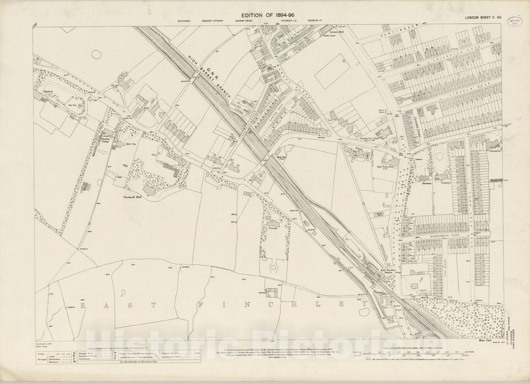 Historic Map : London (England), City Atlas Map, London Sheet II.40 1894 - Vintage Wall Art