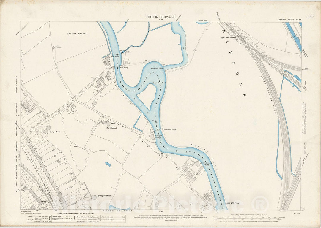 Historic Map : London (England), City Atlas Map, London Sheet III.68 1895 - Vintage Wall Art