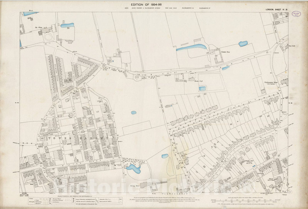 Historic Map : London (England), City Atlas Map, London Sheet IV.31 1895 - Vintage Wall Art