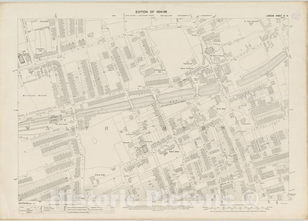 Historic Map : London (England), City Atlas Map, London Sheet IV.41 1895 - Vintage Wall Art