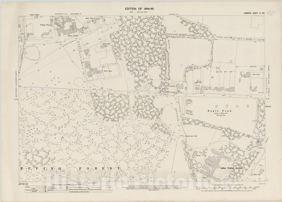 Historic Map : London (England), City Atlas Map, London Sheet IV.43 1895 - Vintage Wall Art