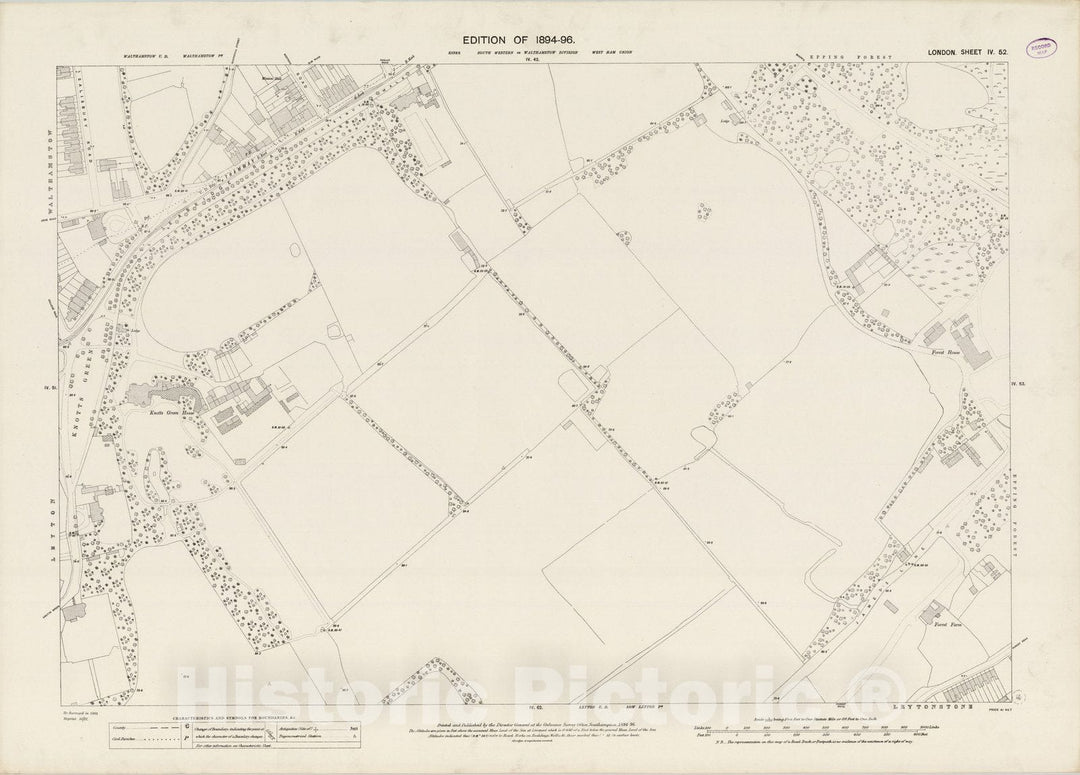 Historic Map : London (England), City Atlas Map, London Sheet IV.52 1896 - Vintage Wall Art