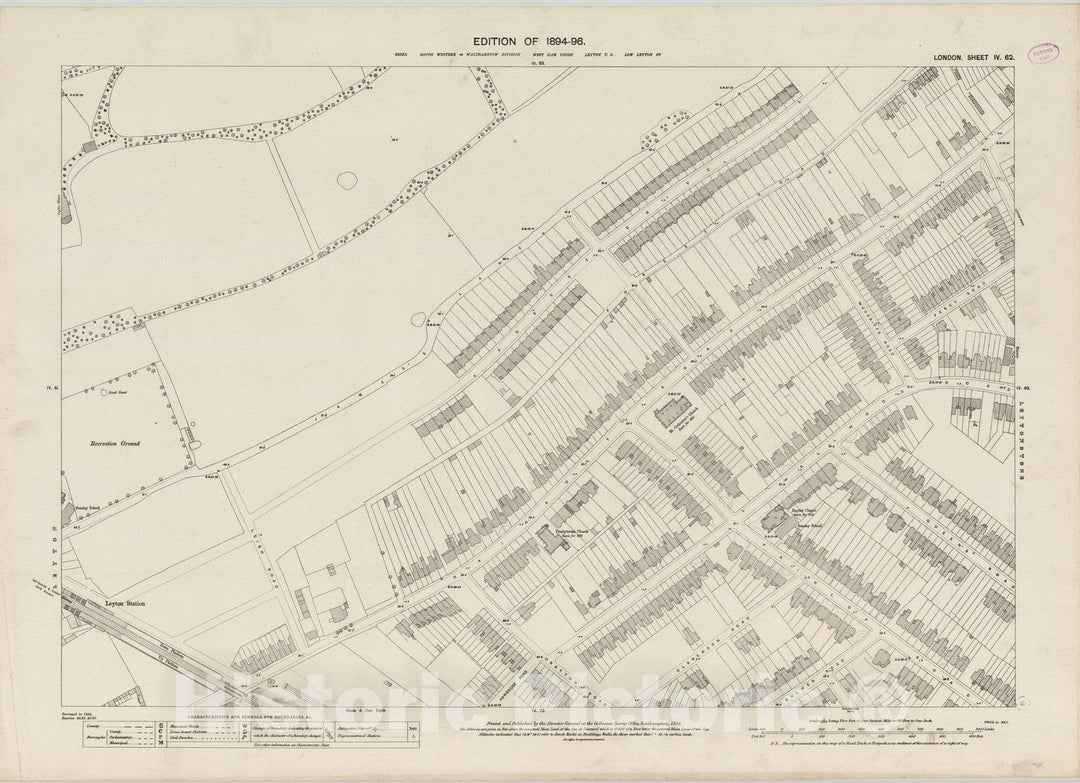 Historic Map : London (England), City Atlas Map, London Sheet IV.62 1895 - Vintage Wall Art