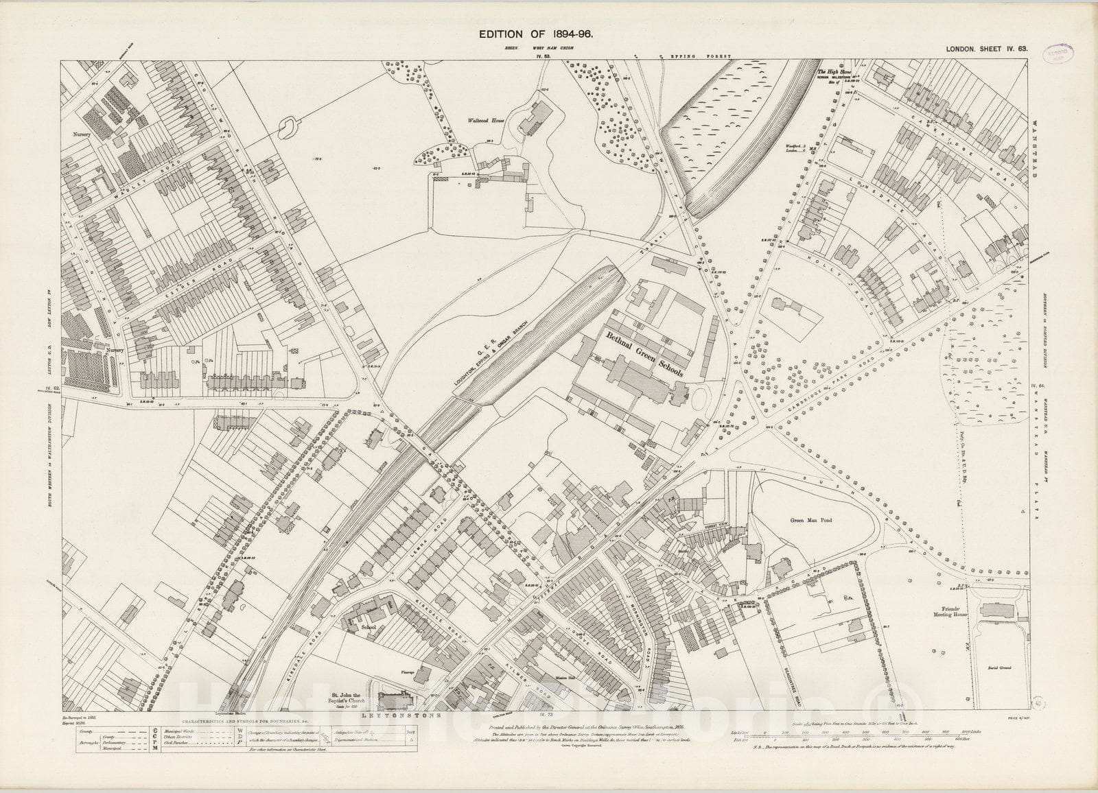 Historic Map : London (England), City Atlas Map, London Sheet IV.63 1895 - Vintage Wall Art