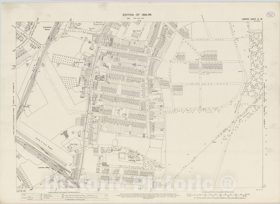 Historic Map : London (England), City Atlas Map, London Sheet IV.73 1895 - Vintage Wall Art