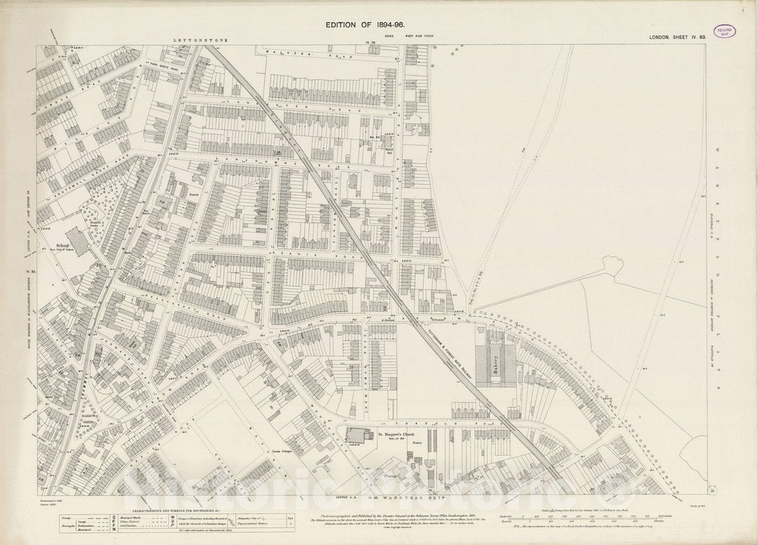 Historic Map : London (England), City Atlas Map, London Sheet IV.83 1895 - Vintage Wall Art