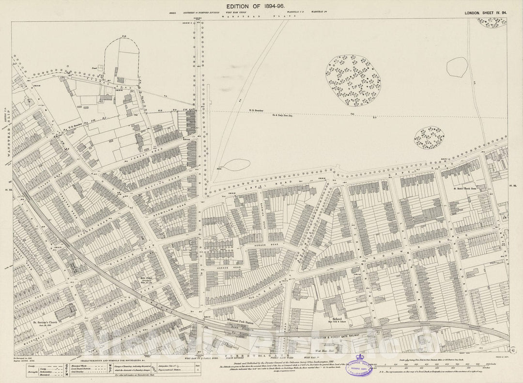 Historic Map : London (England), City Atlas Map, London Sheet IV.94 1895 - Vintage Wall Art