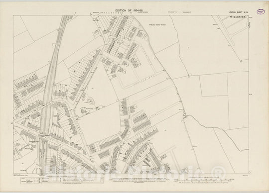 Historic Wall Map : England , London (England), London (England), City Atlas Map, London Sheet VI.14 1894 , Vintage Wall Art