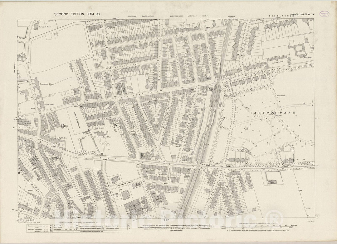 Historic Map : England , London (England), London (England), City Atlas Map, London Sheet VI.73 1894 , Vintage Wall Art