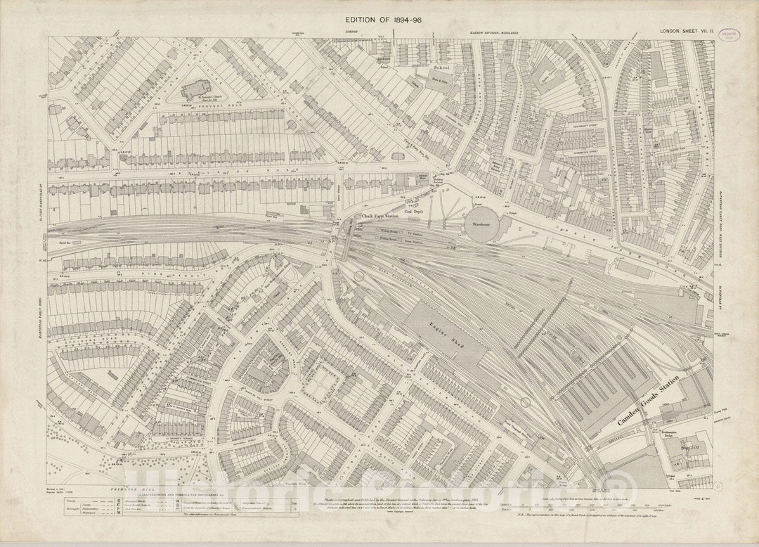 Historic Map : London (England), City Atlas Map, London Sheet VII.11 1895 - Vintage Wall Art