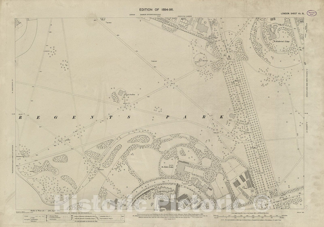 Historic Map : London (England), City Atlas Map, London Sheet VII.31 1895 - Vintage Wall Art