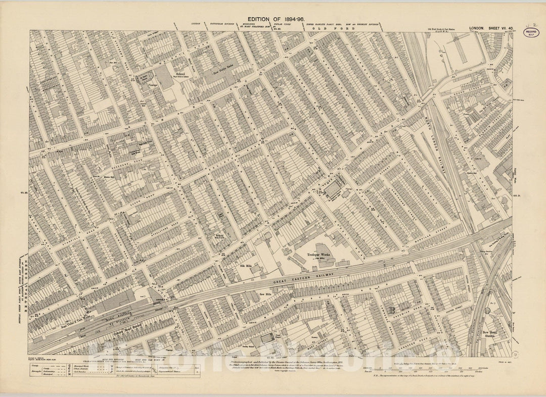 Historic Map : London (England), City Atlas Map, London Sheet VII.40 1895 - Vintage Wall Art