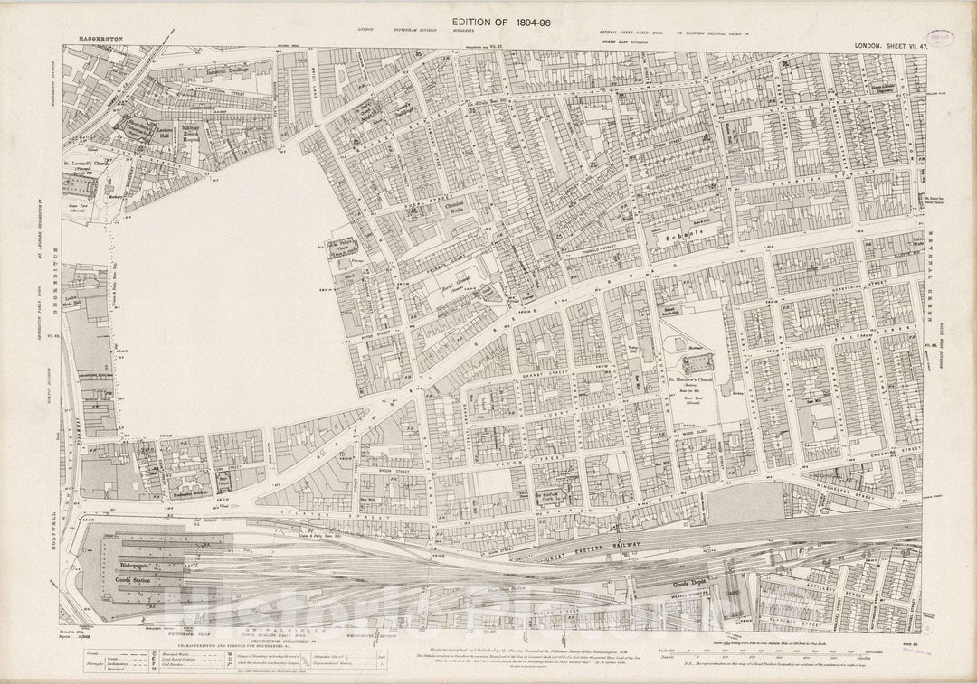 Historic Map : London (England), City Atlas Map, London Sheet VII.47 1896 - Vintage Wall Art