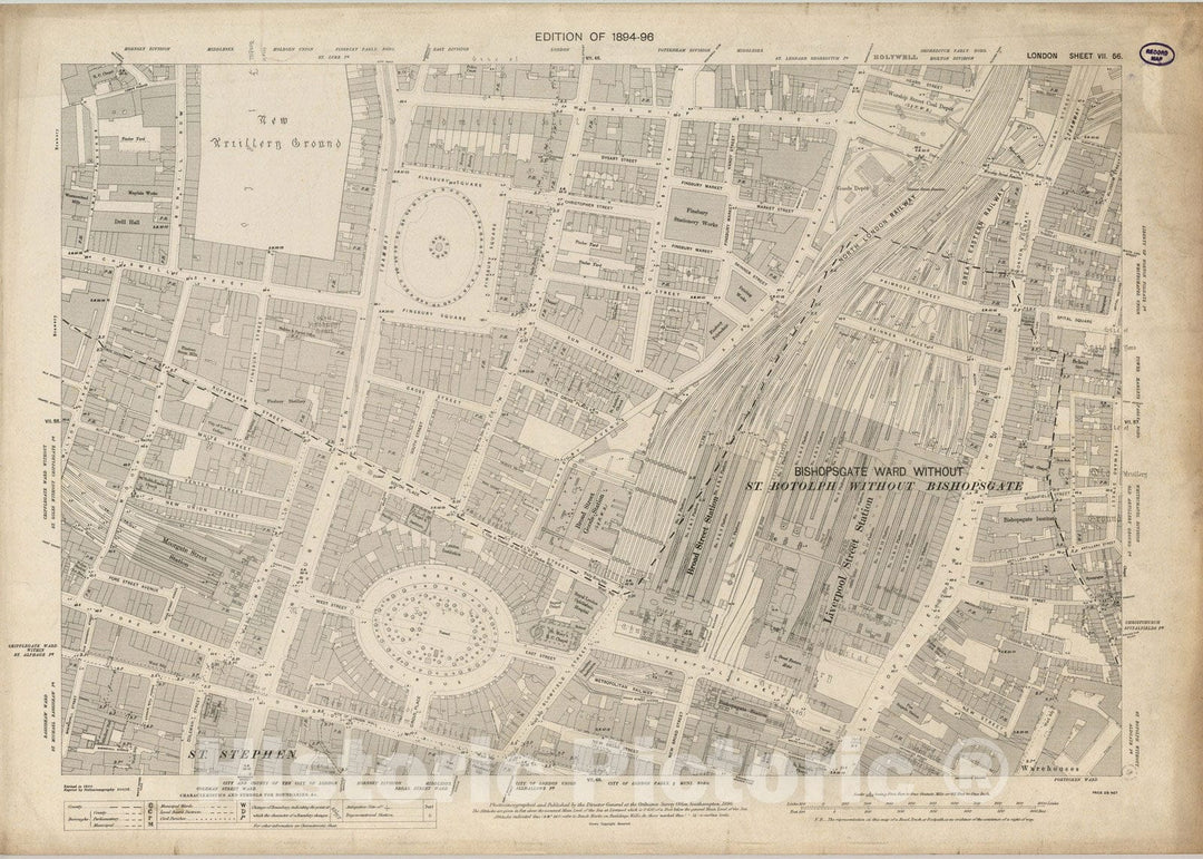 Historic Map : London (England), City Atlas Map, London Sheet VII.56 1896 - Vintage Wall Art