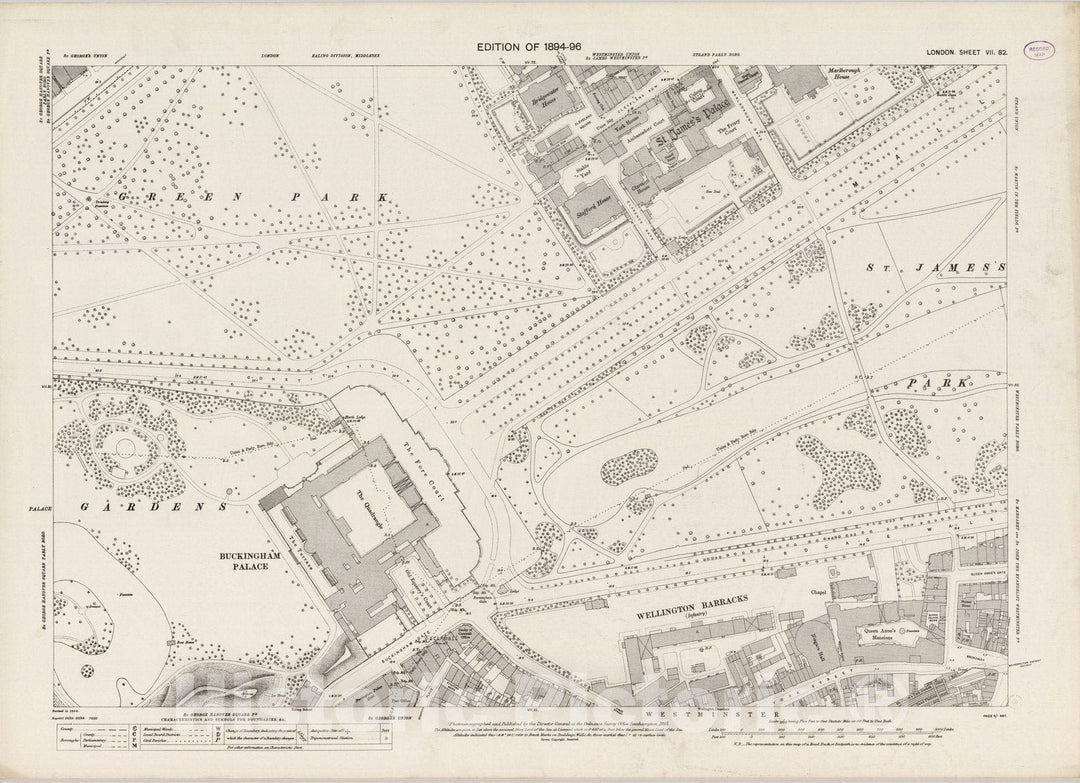 Historic Map : London (England), City Atlas Map, London Sheet VII.82 1895 - Vintage Wall Art