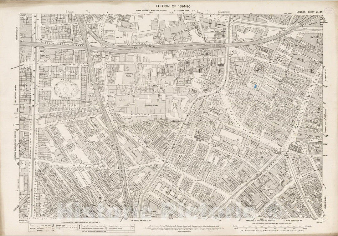 Historic Map : London (England), City Atlas Map, London Sheet VII.85 1895 - Vintage Wall Art