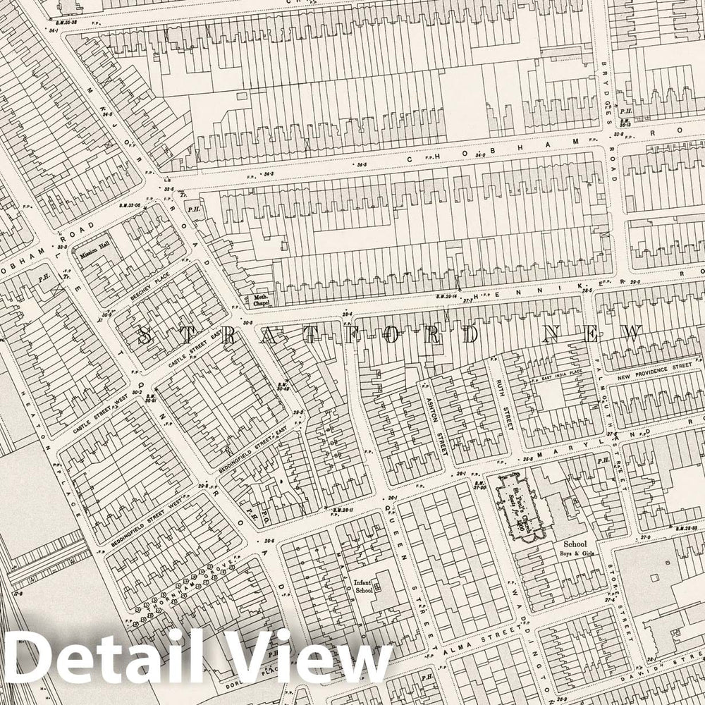 Historic Map : London (England), City Atlas Map, London Sheet VIII.2 1895 - Vintage Wall Art