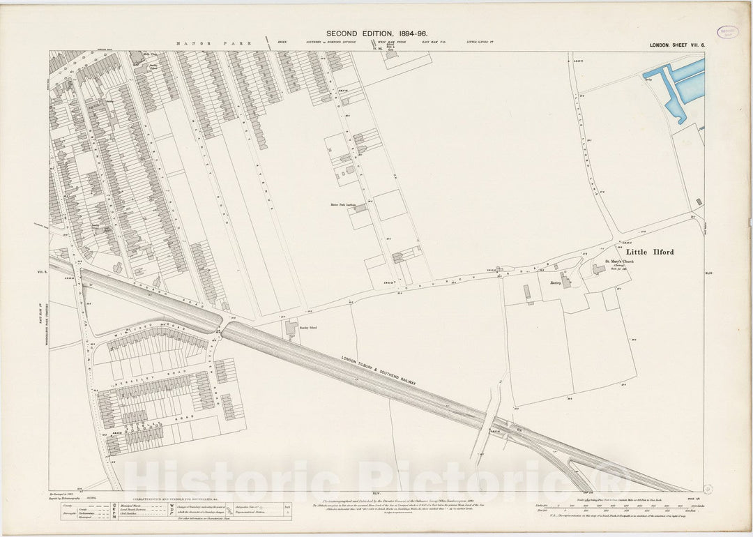 Historic Map : London (England), City Atlas Map, London Sheet VIII.6 1895 - Vintage Wall Art