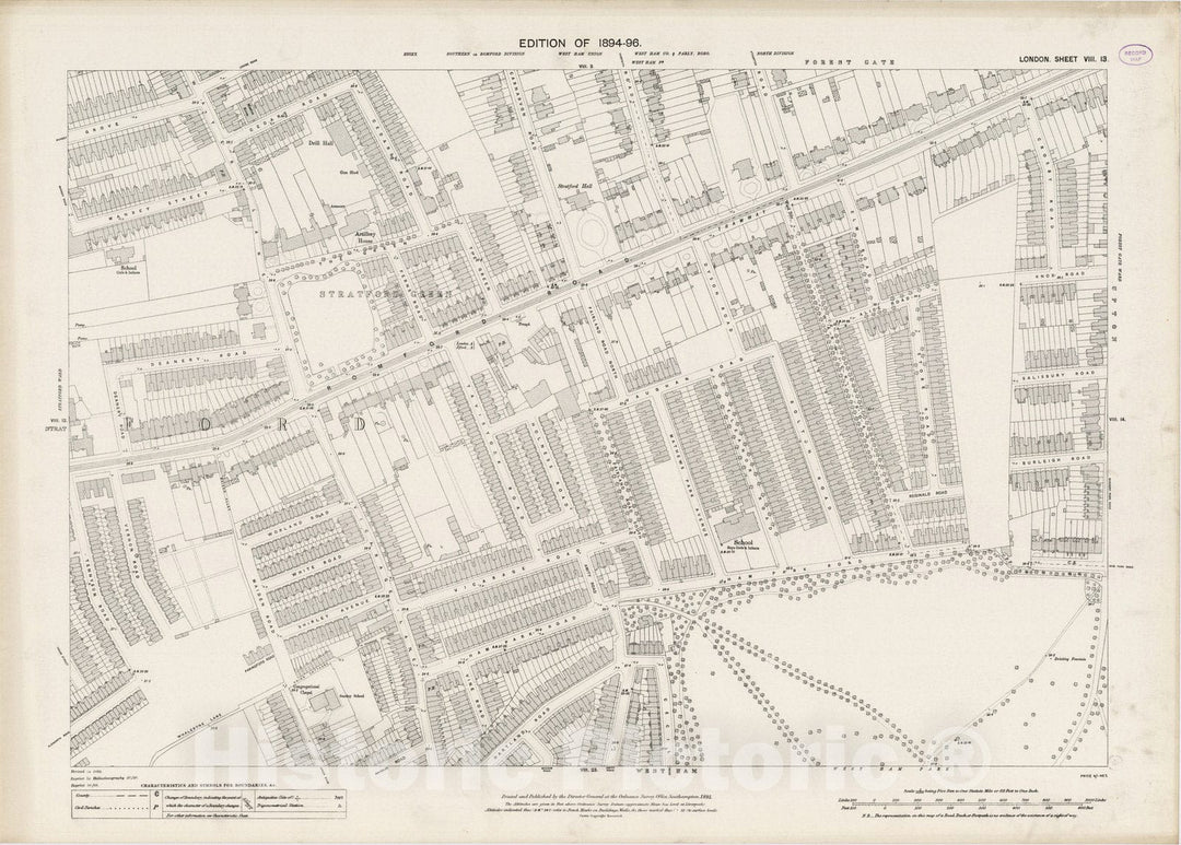 Historic Map : London (England), City Atlas Map, London Sheet VIII.13 1895 - Vintage Wall Art