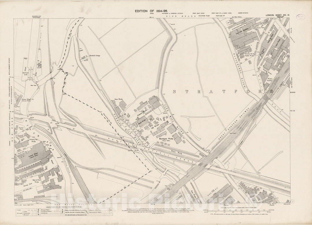 Historic Map : London (England), City Atlas Map, London Sheet VIII.21 1895 - Vintage Wall Art