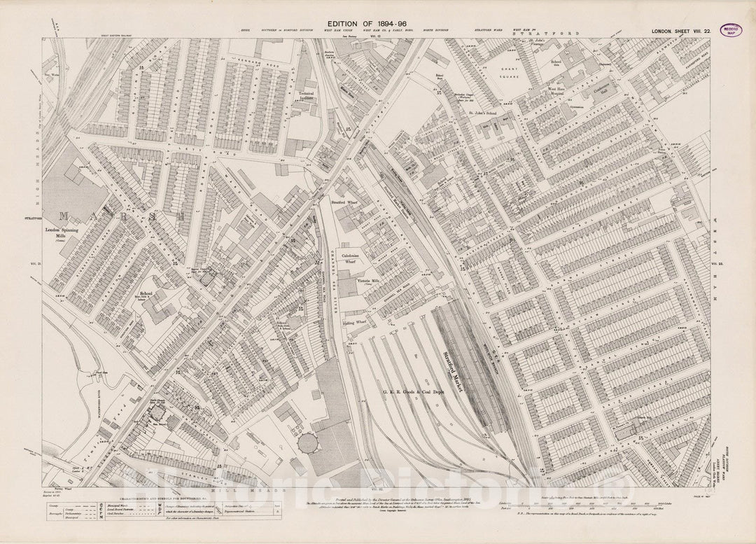 Historic Map : London (England), City Atlas Map, London Sheet VIII.22 1895 - Vintage Wall Art