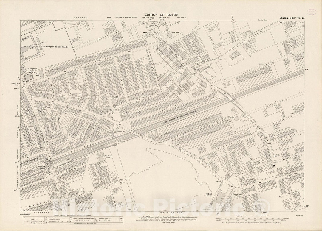 Historic Map : London (England), City Atlas Map, London Sheet VIII.25 1895 - Vintage Wall Art