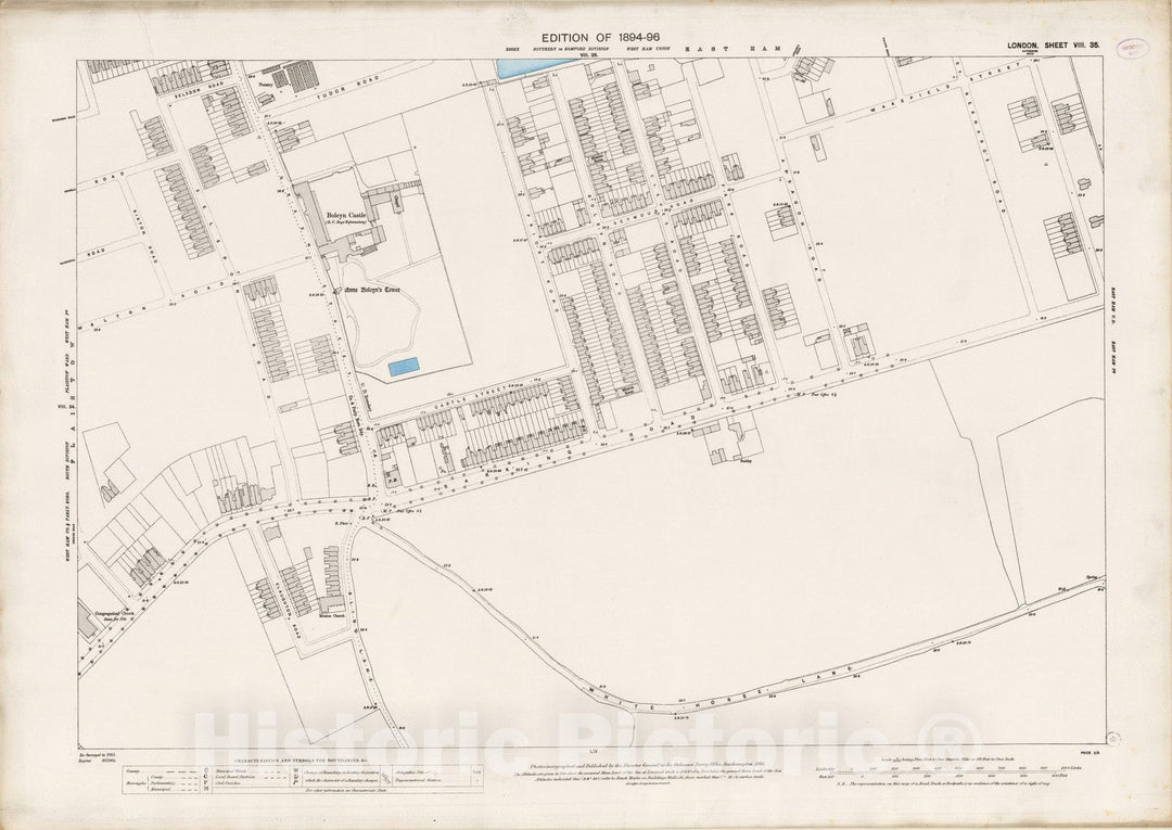 Historic Map : London (England), City Atlas Map, London Sheet VIII.35 1895 - Vintage Wall Art