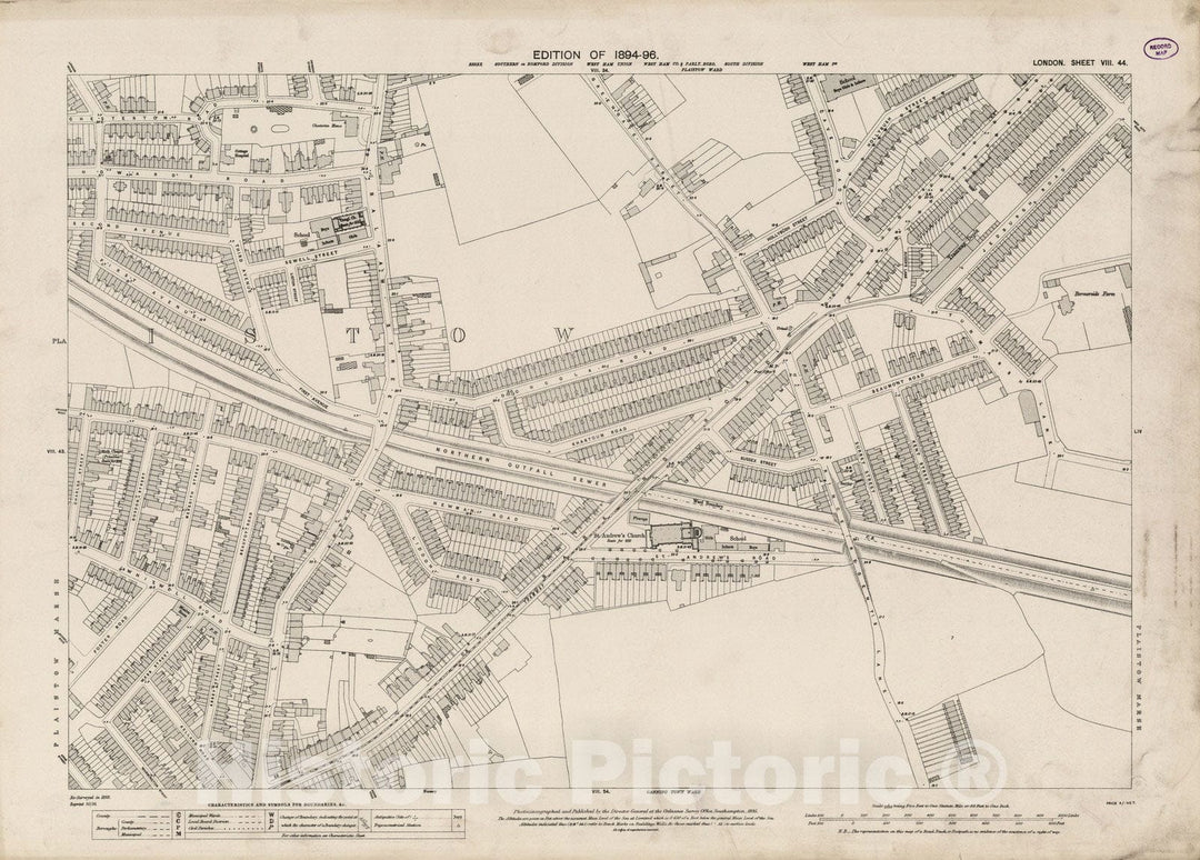 Historic Map : London (England), City Atlas Map, London Sheet VIII.44 1895 - Vintage Wall Art