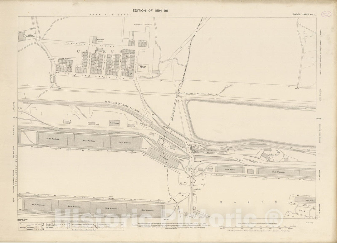 Historic Map : London (England), City Atlas Map, London Sheet VIII.77 1895 - Vintage Wall Art