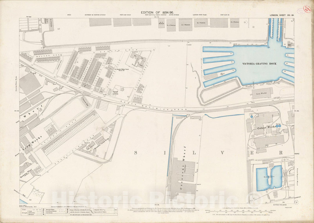 Historic Map : London (England), City Atlas Map, London Sheet VIII.84 1895 - Vintage Wall Art